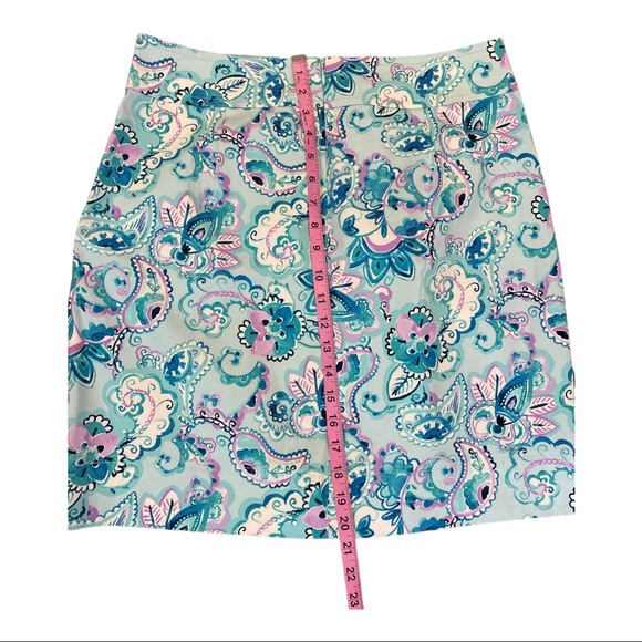 TALBOTS Blue Floral SKIRT Women’s 10 - Picture 3 of 6